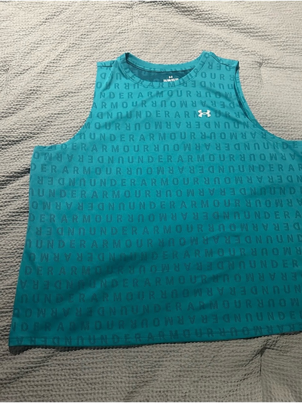 Under Armour Teal All-Over Logo Crop Tank